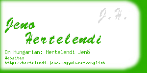 jeno hertelendi business card